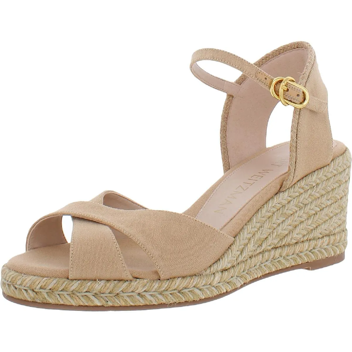 Stuart Weitzman Mirela II Espadrille Wedge Adobe/Natural 5 B