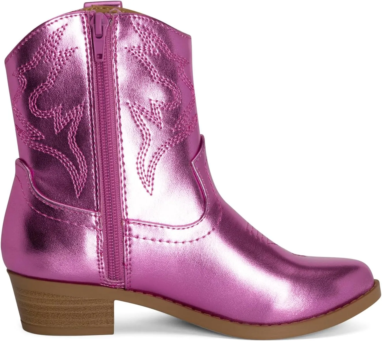 STYLISH S CHANCHITO-K ~ Girls Western Low Stacked Heel Pointed Toe Cowgirl Ankle Boots with Side Zipper