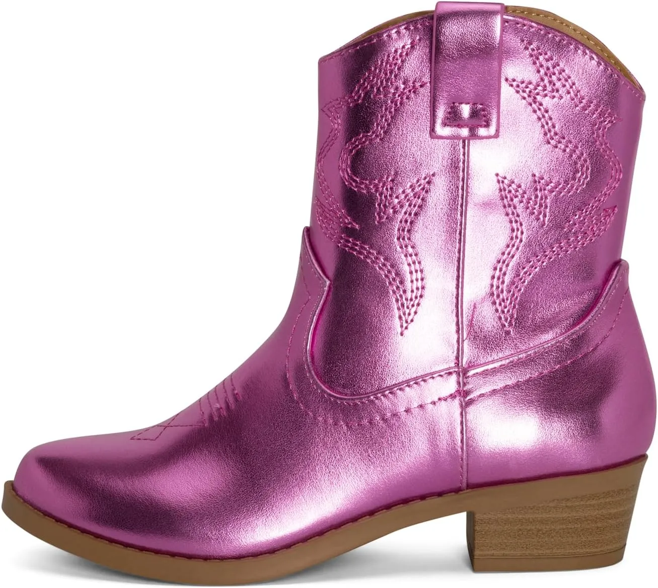 STYLISH S CHANCHITO-K ~ Girls Western Low Stacked Heel Pointed Toe Cowgirl Ankle Boots with Side Zipper