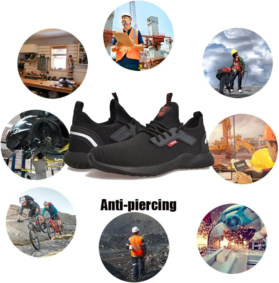 SUADEX Steel Toe Shoes for Men Women Indestructible Steel Toe Sneakers Lightweight Work Safety Shoes Puncture Proof Composite Toe