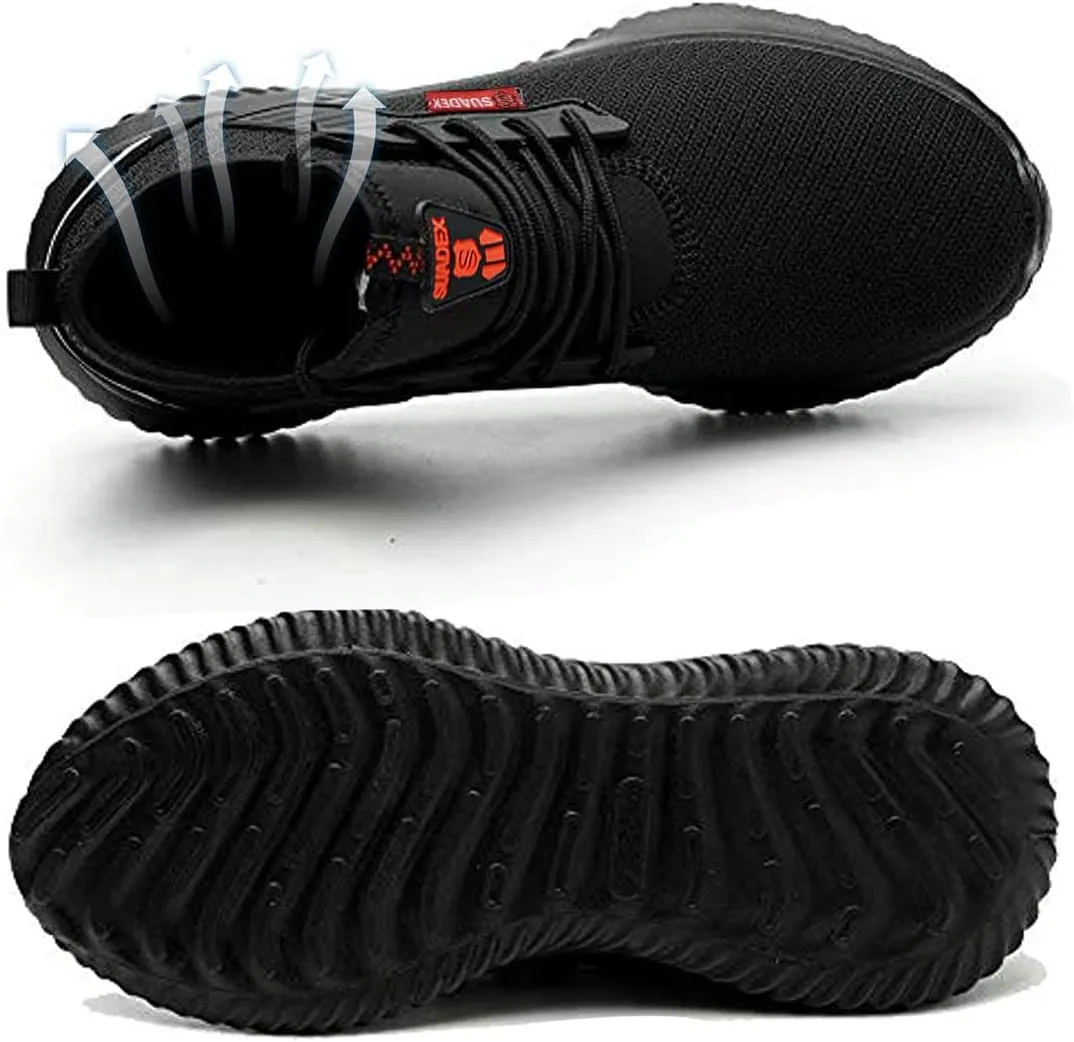 SUADEX Steel Toe Shoes for Men Women Indestructible Steel Toe Sneakers Lightweight Work Safety Shoes Puncture Proof Composite Toe