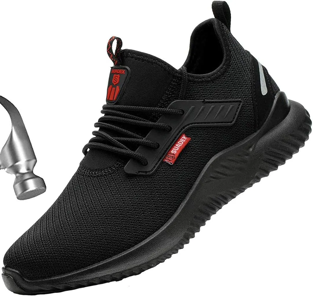 SUADEX Steel Toe Shoes for Men Women Indestructible Steel Toe Sneakers Lightweight Work Safety Shoes Puncture Proof Composite Toe