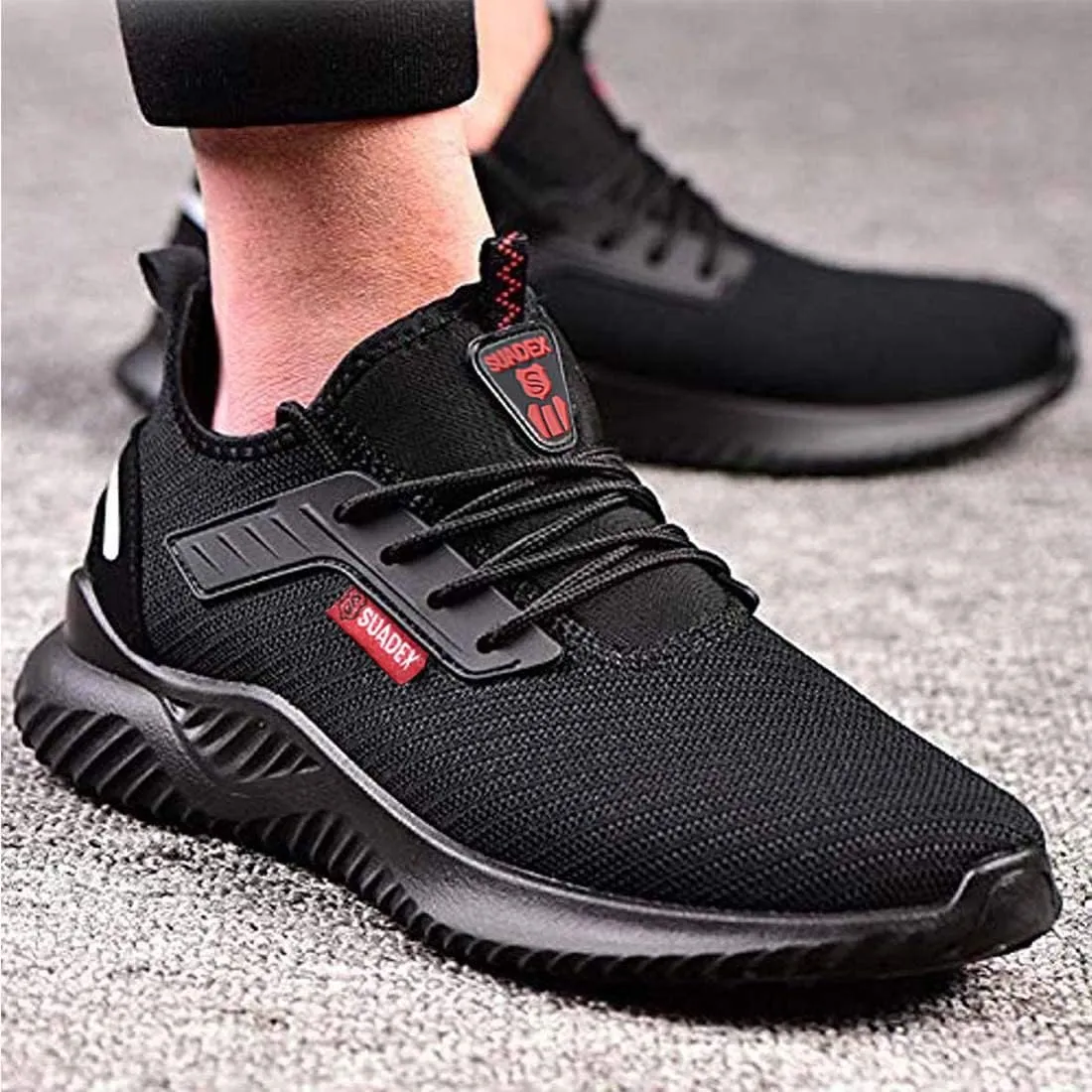 SUADEX Steel Toe Shoes for Men Women Indestructible Steel Toe Sneakers Lightweight Work Safety Shoes Puncture Proof Composite Toe