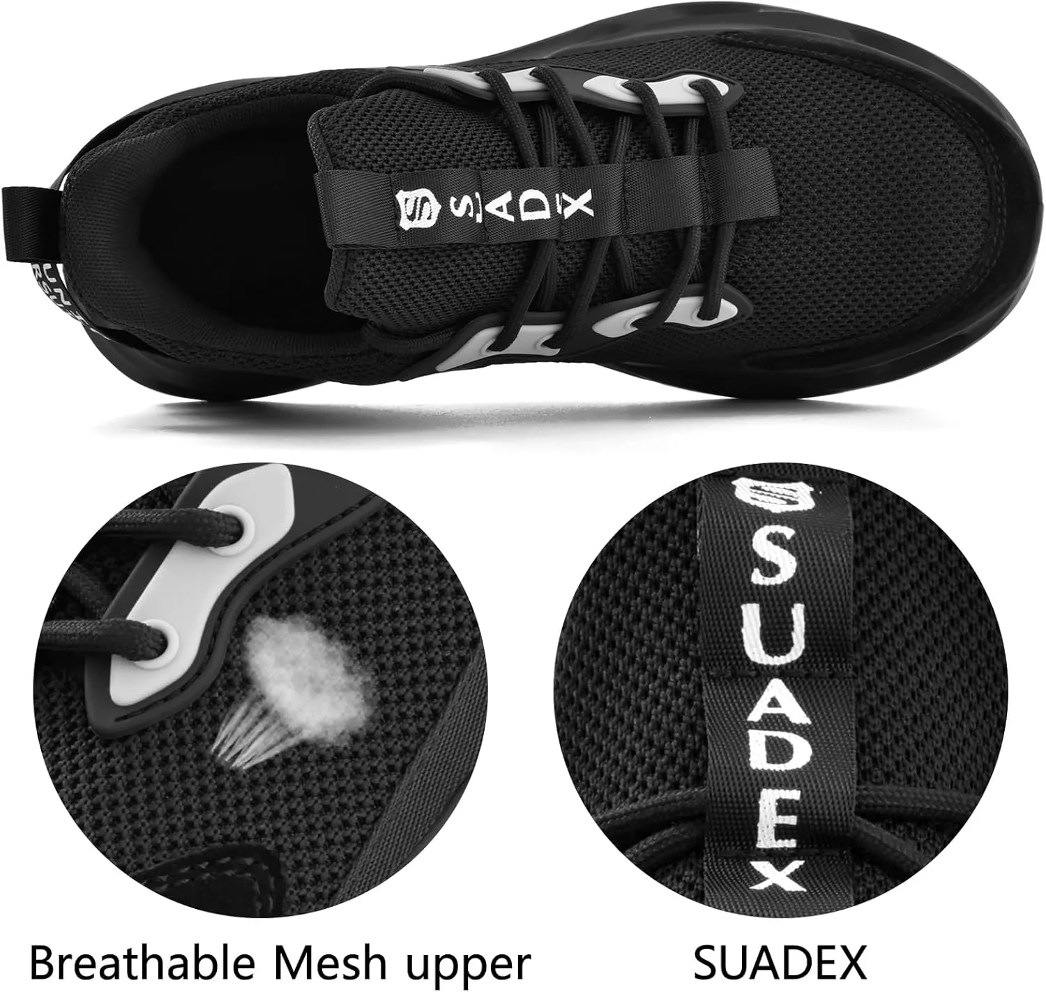 SUADEX Steel Toe Shoes for Men Women Safety Toe Work Shoes Breathable Steel Toe Sneakers Puncture Resistant