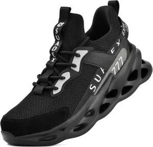 SUADEX Steel Toe Shoes for Men Women Safety Toe Work Shoes Breathable Steel Toe Sneakers Puncture Resistant