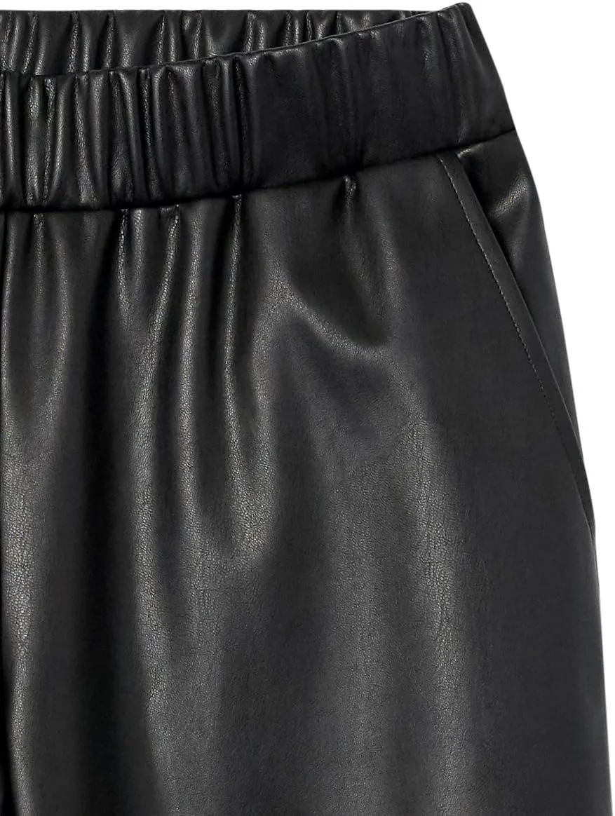 The Drop Women's @Lisadnyc Vegan Leather Pull-On Jogger