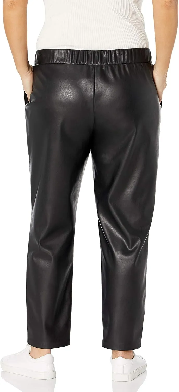 The Drop Women's @Lisadnyc Vegan Leather Pull-On Jogger