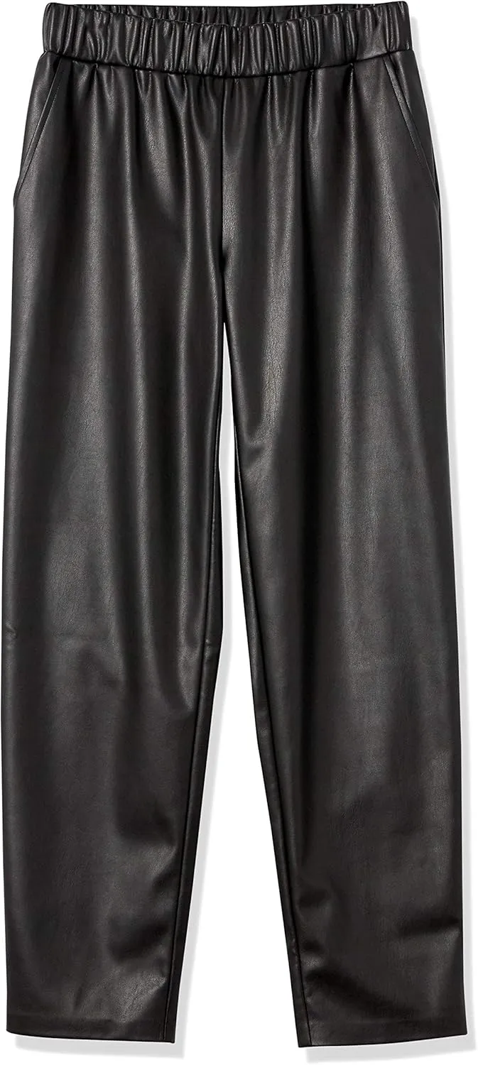 The Drop Women's @Lisadnyc Vegan Leather Pull-On Jogger