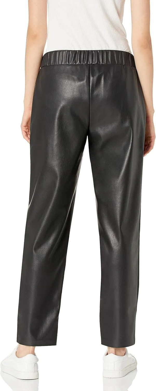 The Drop Women's @Lisadnyc Vegan Leather Pull-On Jogger