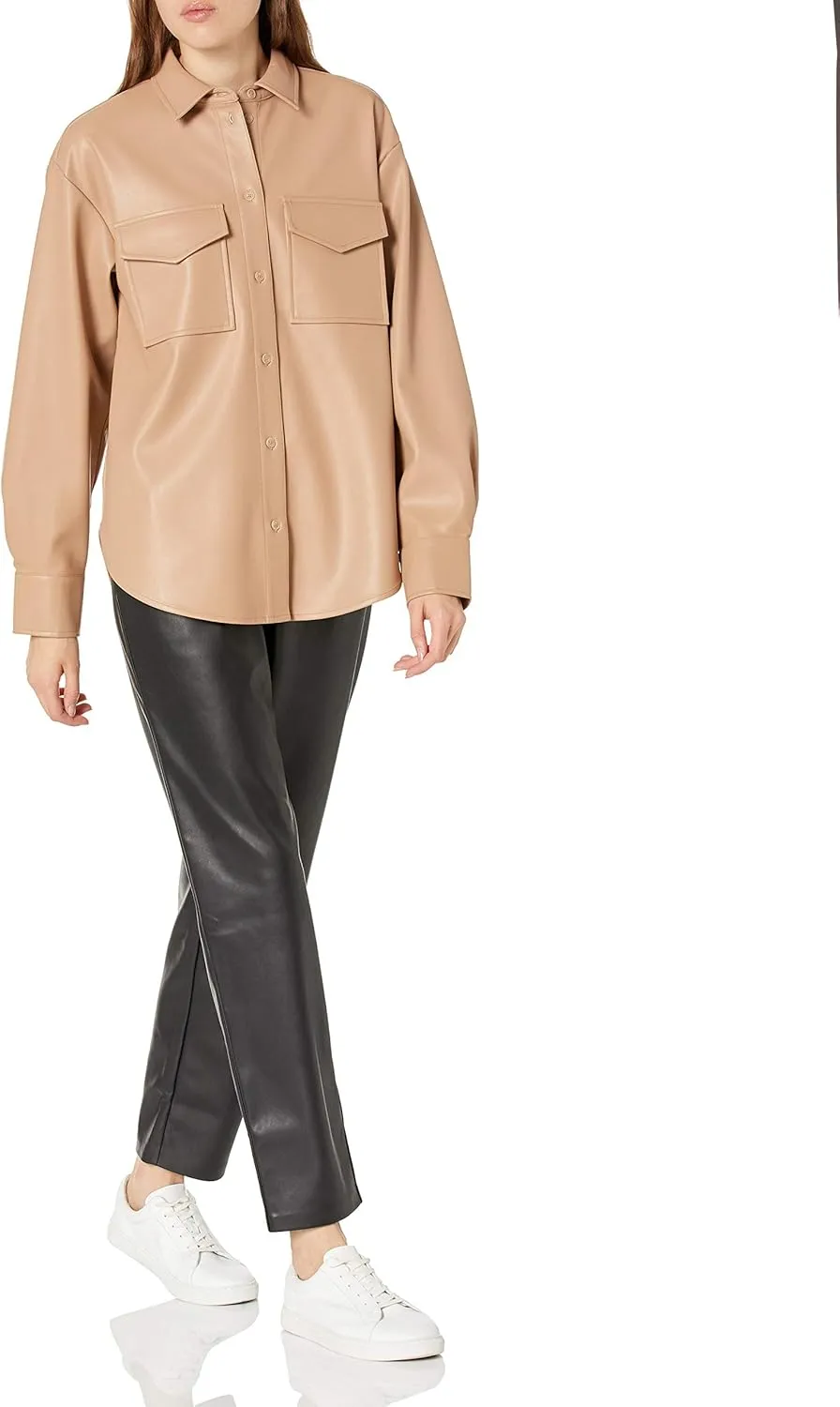 The Drop Women's @Lisadnyc Vegan Leather Pull-On Jogger