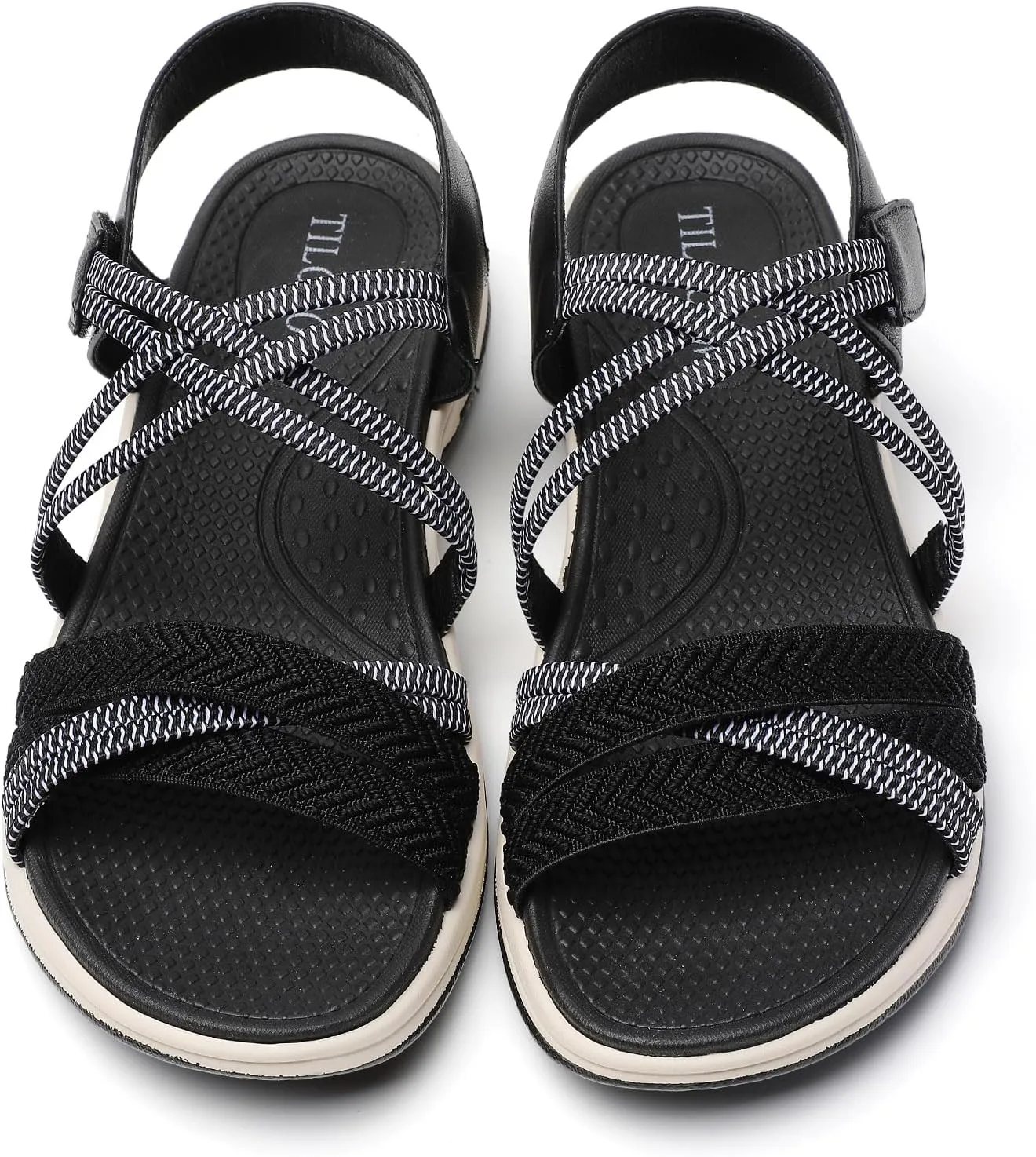 Tilocow Hiking Sandals Womens Comfor Open toe Sport Elastic Walking Shoes With Adjustable Straps Summer Casual Platform Athletic