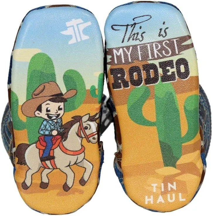 Tin Haul Baby Boys' Rodeo Blue Western Boot Broad Square Toe - Infants