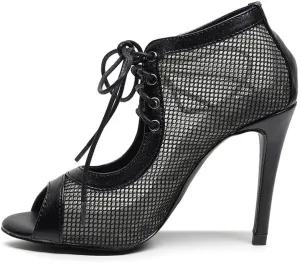 TINRYMX Women Ballroom Dance Boots Latin Salsa Ankle Boots Performance Party Dance Shoes, Model-QJW7249