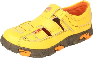 TMA EYES Women Leather Flats Sandals Anti-slip Sports Sandals with Nylon Buckle