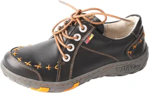 TMA EYES Women's Leather lace-up Leather Shoes Flats Comfortable with Hand-Stitched Design