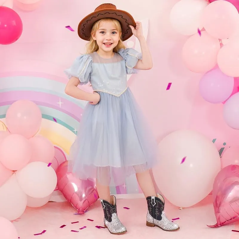 Toddler Girls Cowgirl Boots Western Glitter Cowboy Boot Ankle Boots Little Kids Big Kid Horse Riding Shoes Party Birthday Dress Up