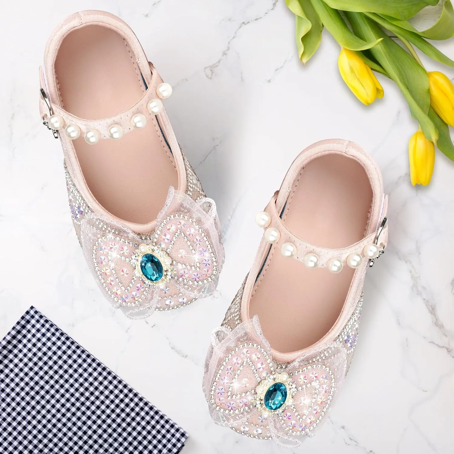 Toddler Girls Dress Shoes Princess Shoes Low Heels Girls Mary Jane for Wedding Party