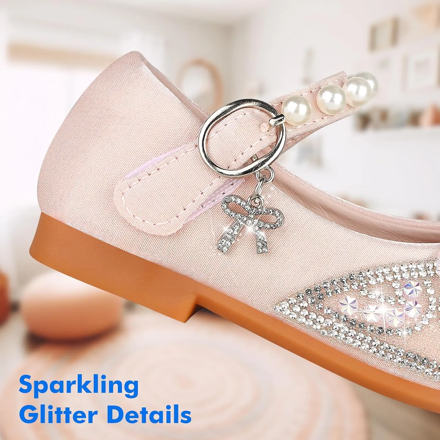Toddler Girls Dress Shoes Princess Shoes Low Heels Girls Mary Jane for Wedding Party