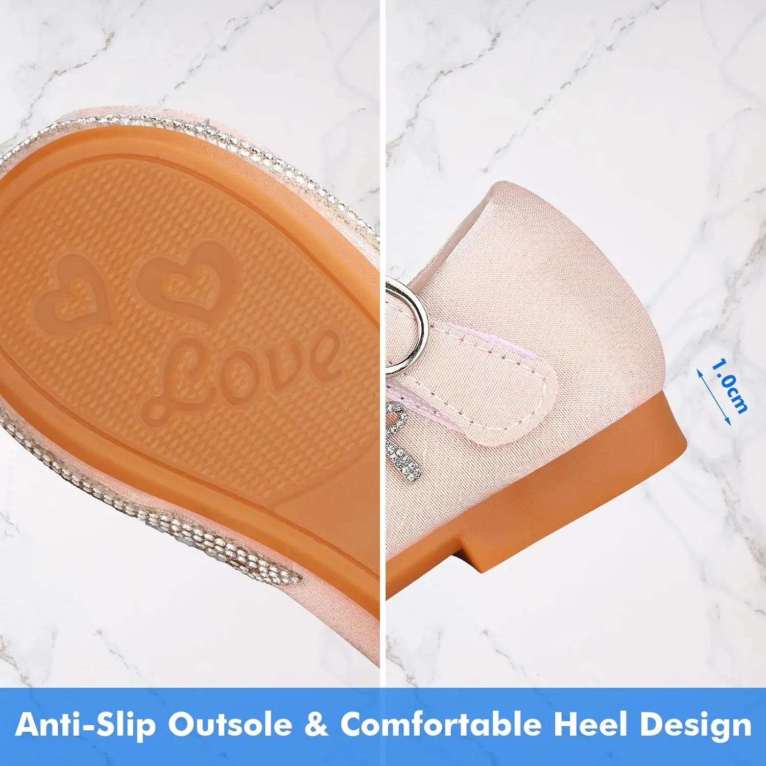 Toddler Girls Dress Shoes Princess Shoes Low Heels Girls Mary Jane for Wedding Party