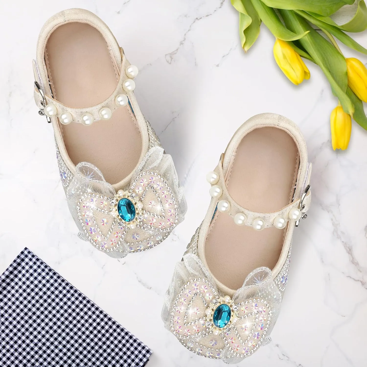 Toddler Girls Dress Shoes Princess Shoes Low Heels Girls Mary Jane for Wedding Party
