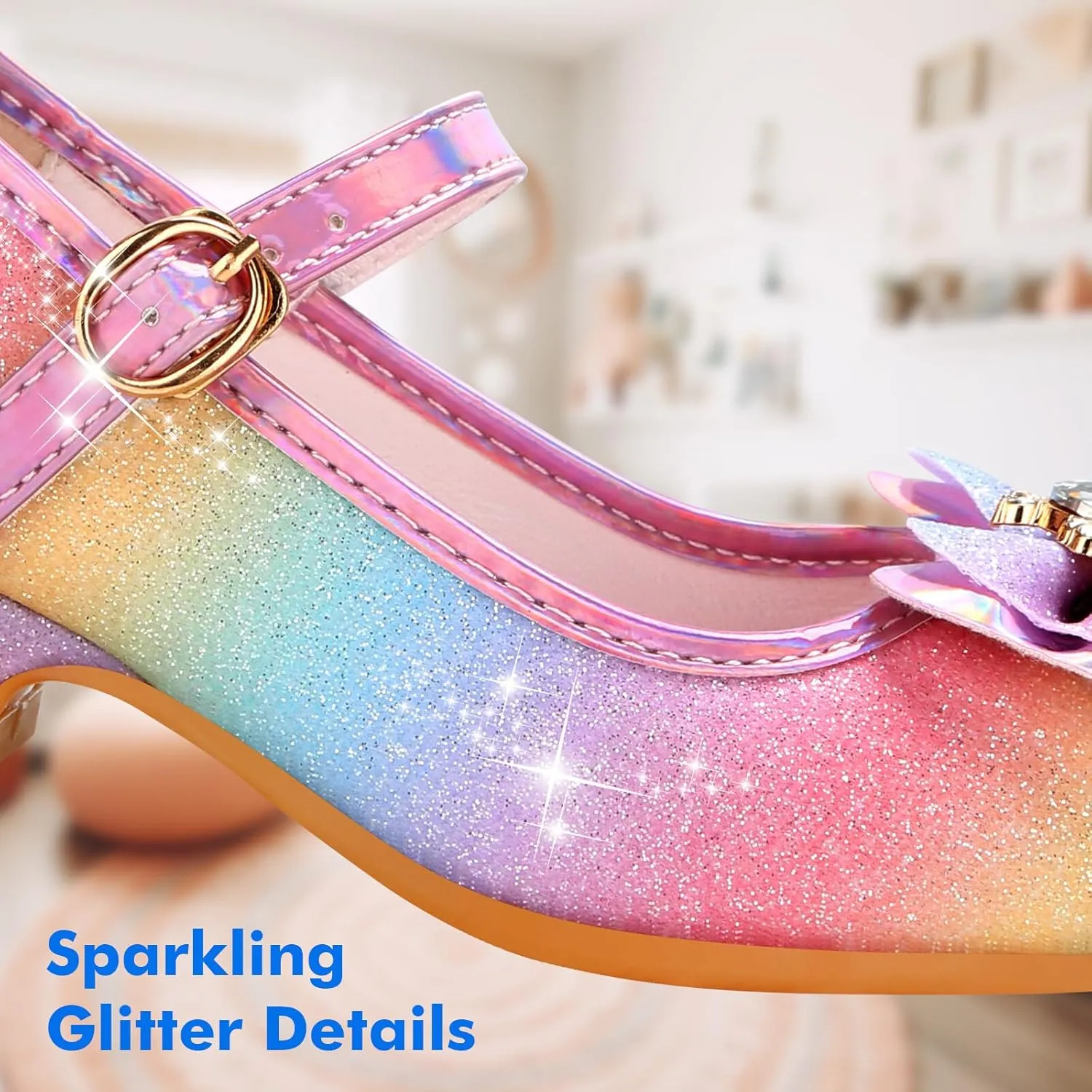 Toddler Girls Dress Shoes Princess Shoes Low Heels Girls Mary Jane for Wedding Party