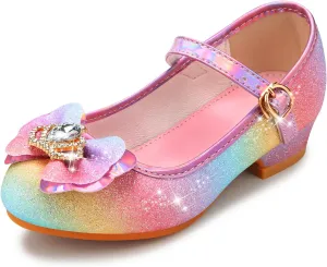 Toddler Girls Dress Shoes Princess Shoes Low Heels Girls Mary Jane for Wedding Party