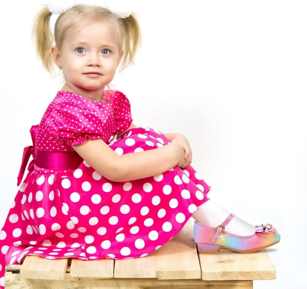 Toddler Girls Dress Shoes Princess Shoes Low Heels Girls Mary Jane for Wedding Party