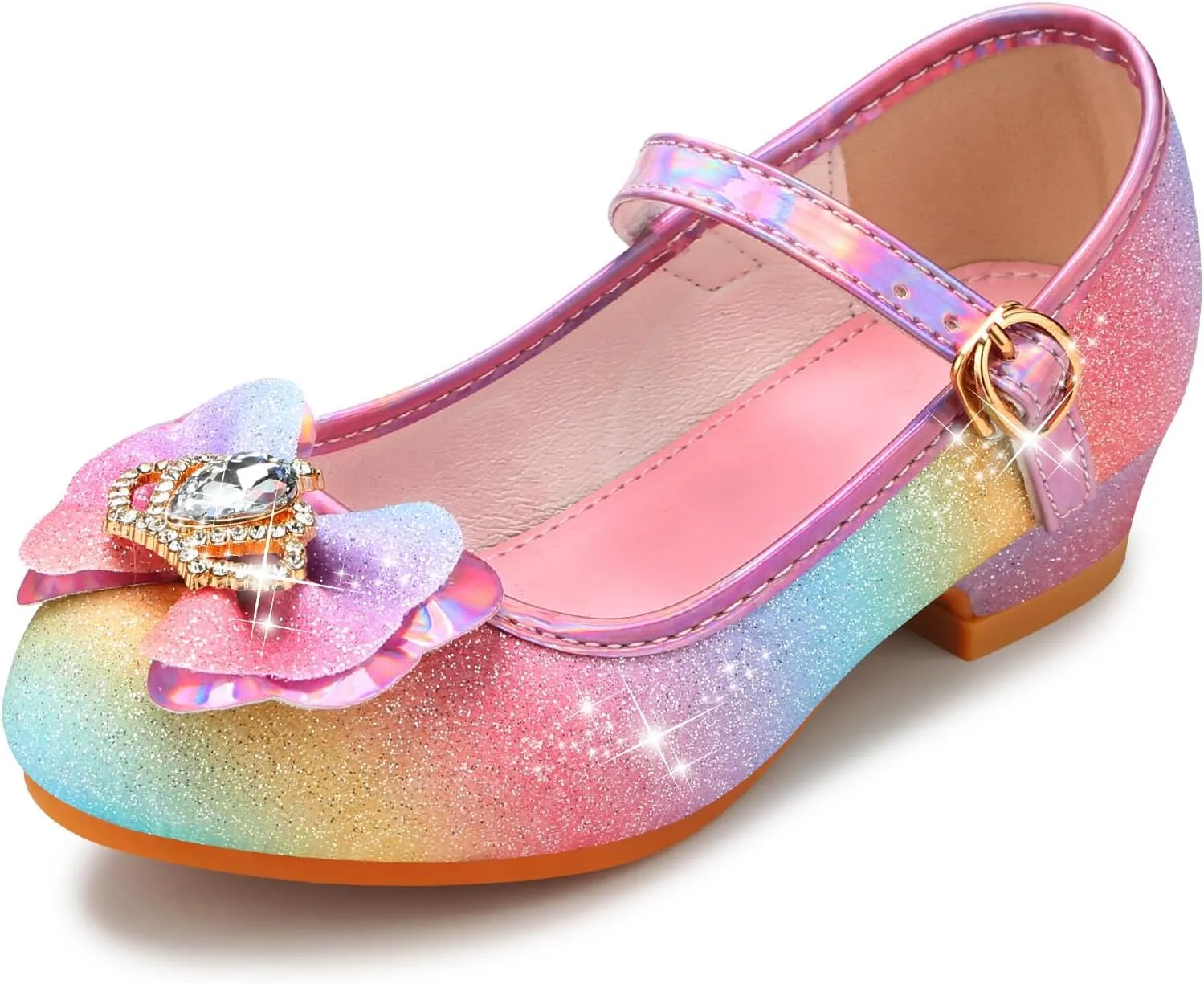 Toddler Girls Dress Shoes Princess Shoes Low Heels Girls Mary Jane for Wedding Party