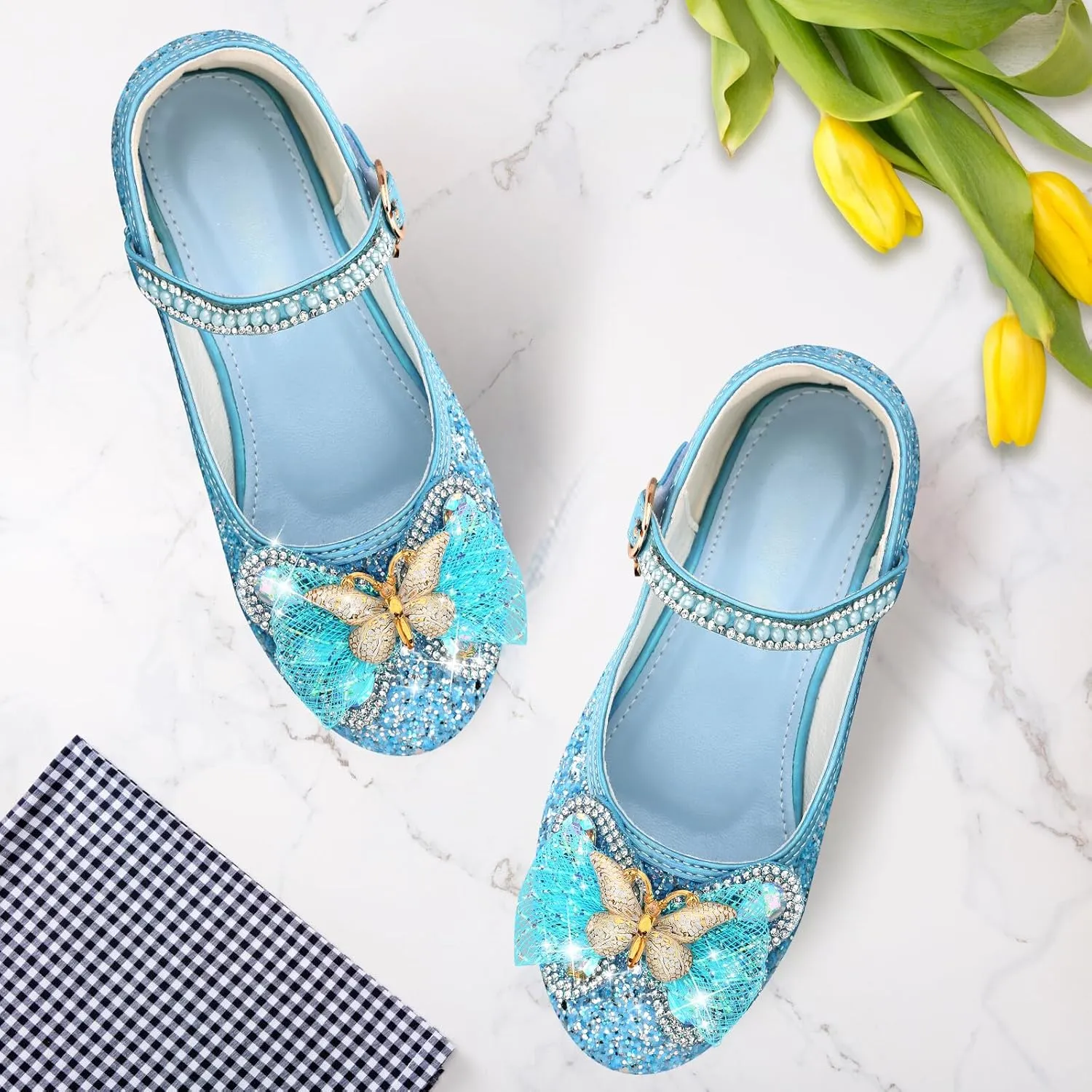 Toddler Girls Dress Shoes Princess Shoes Low Heels Girls Mary Jane for Wedding Party