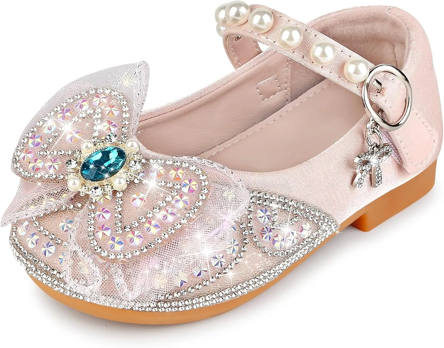 Toddler Girls Dress Shoes Princess Shoes Low Heels Girls Mary Jane for Wedding Party