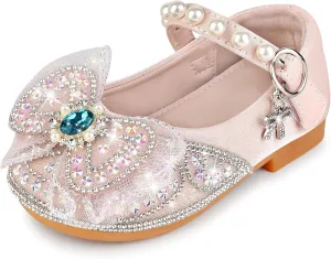 Toddler Girls Dress Shoes Princess Shoes Low Heels Girls Mary Jane for Wedding Party