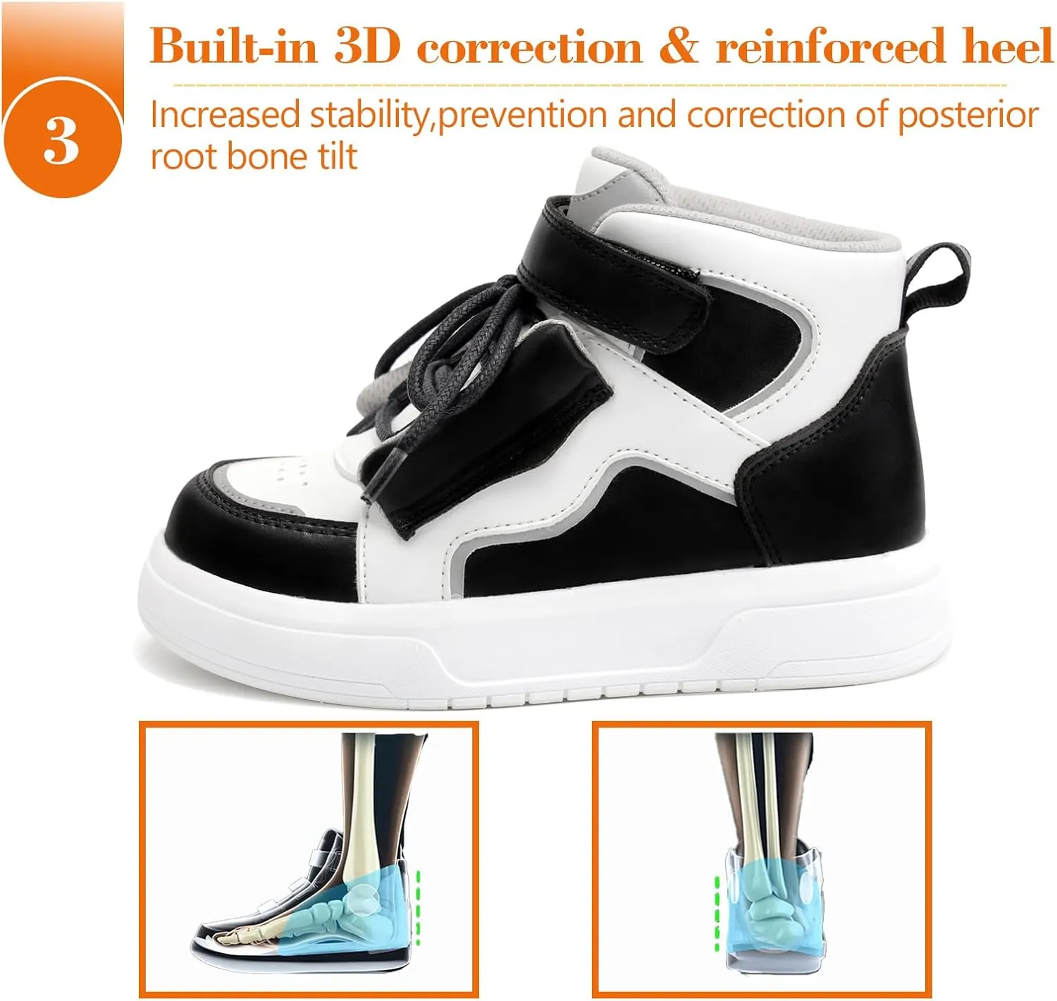 Toddlers Orthopedic Shoes with Ankle and Arch Support,Thick Sole Sneakers