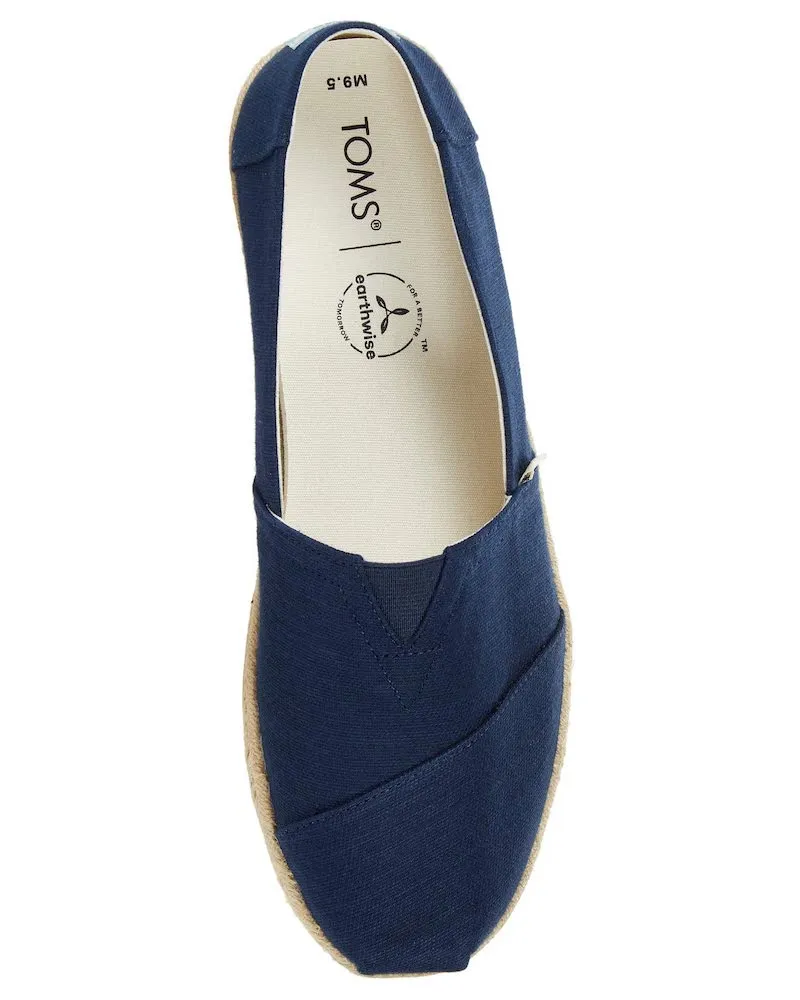 TOMS Alpargata Organic Cotton & Rope Espadrilles, Navy Woven