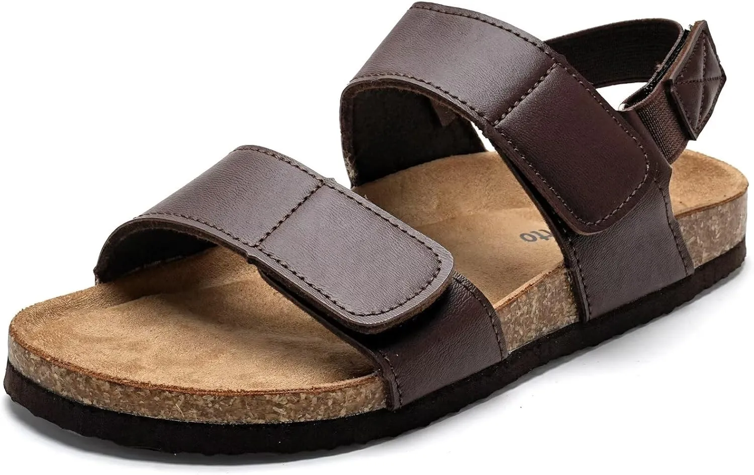 Torotto Girls Boys Sandals with Cork Footbed Adjustable Straps Summer Glitter Slides Sandals Open Toes Flat for Kids Toddler
