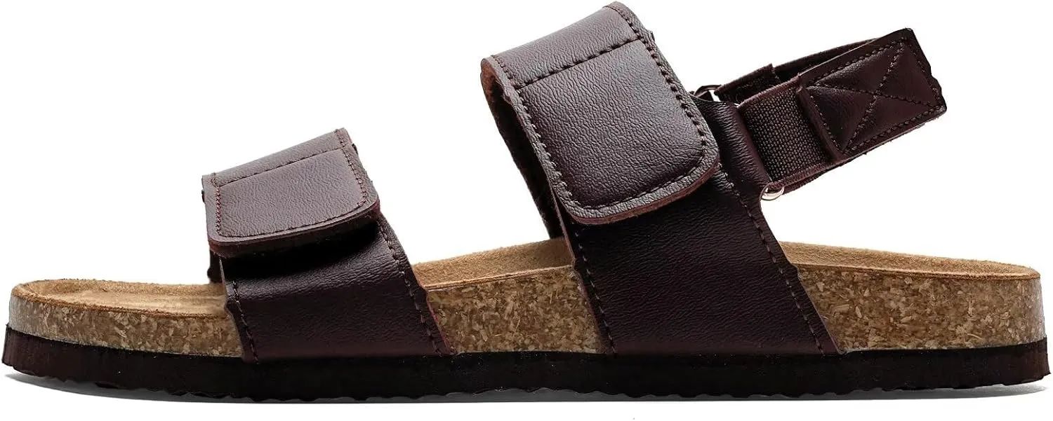 Torotto Girls Boys Sandals with Cork Footbed Adjustable Straps Summer Glitter Slides Sandals Open Toes Flat for Kids Toddler