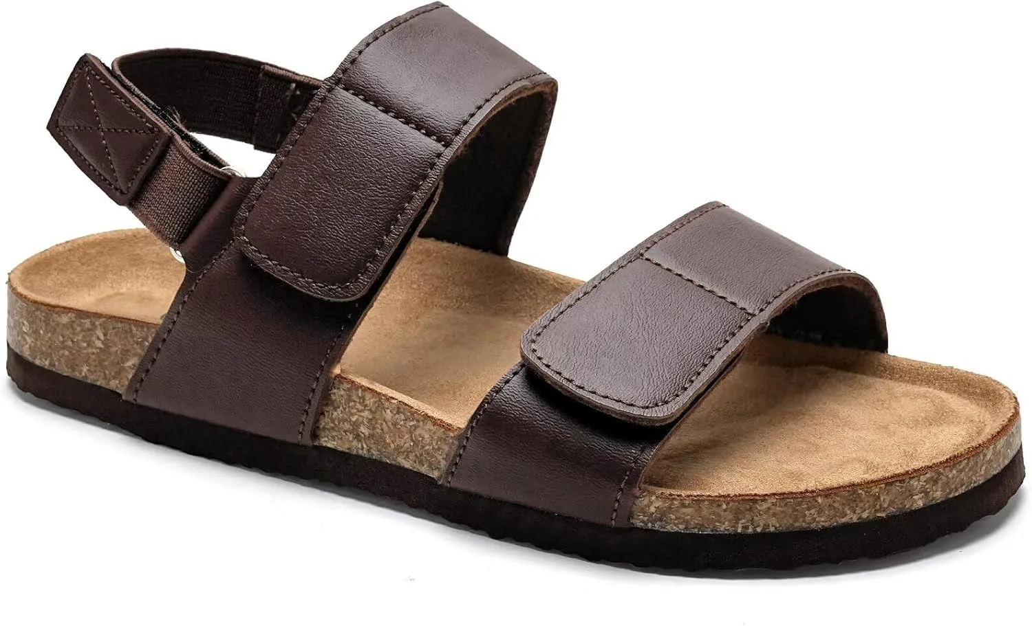 Torotto Girls Boys Sandals with Cork Footbed Adjustable Straps Summer Glitter Slides Sandals Open Toes Flat for Kids Toddler