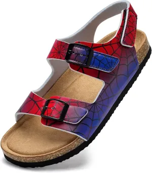 Torotto Toddler Kids Sandals Boys Girls Cork Footbed Sandals with Adjustable Buckle Casual Slides Open Toes Flat