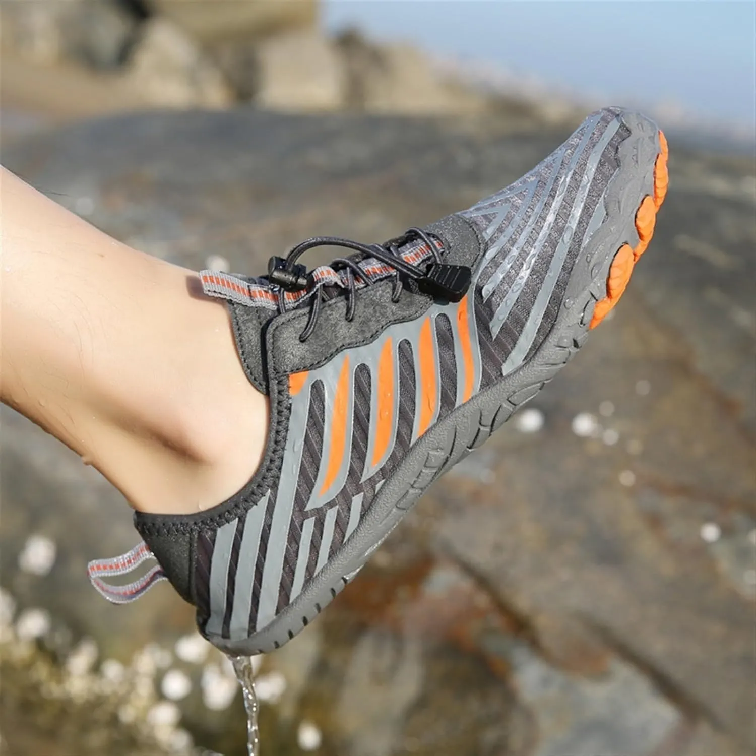 TOSOFT Beach Water Shoes For Women Men Wide Toe Anti Slip Barefoot Aqua Sneakers Hiking Trail Running Octopus Sandals Shoes