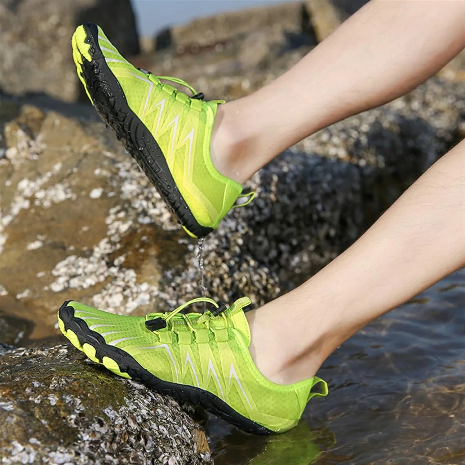 TOSOFT Beach Water Shoes For Women Men Wide Toe Anti Slip Barefoot Aqua Sneakers Hiking Trail Running Octopus Sandals Shoes