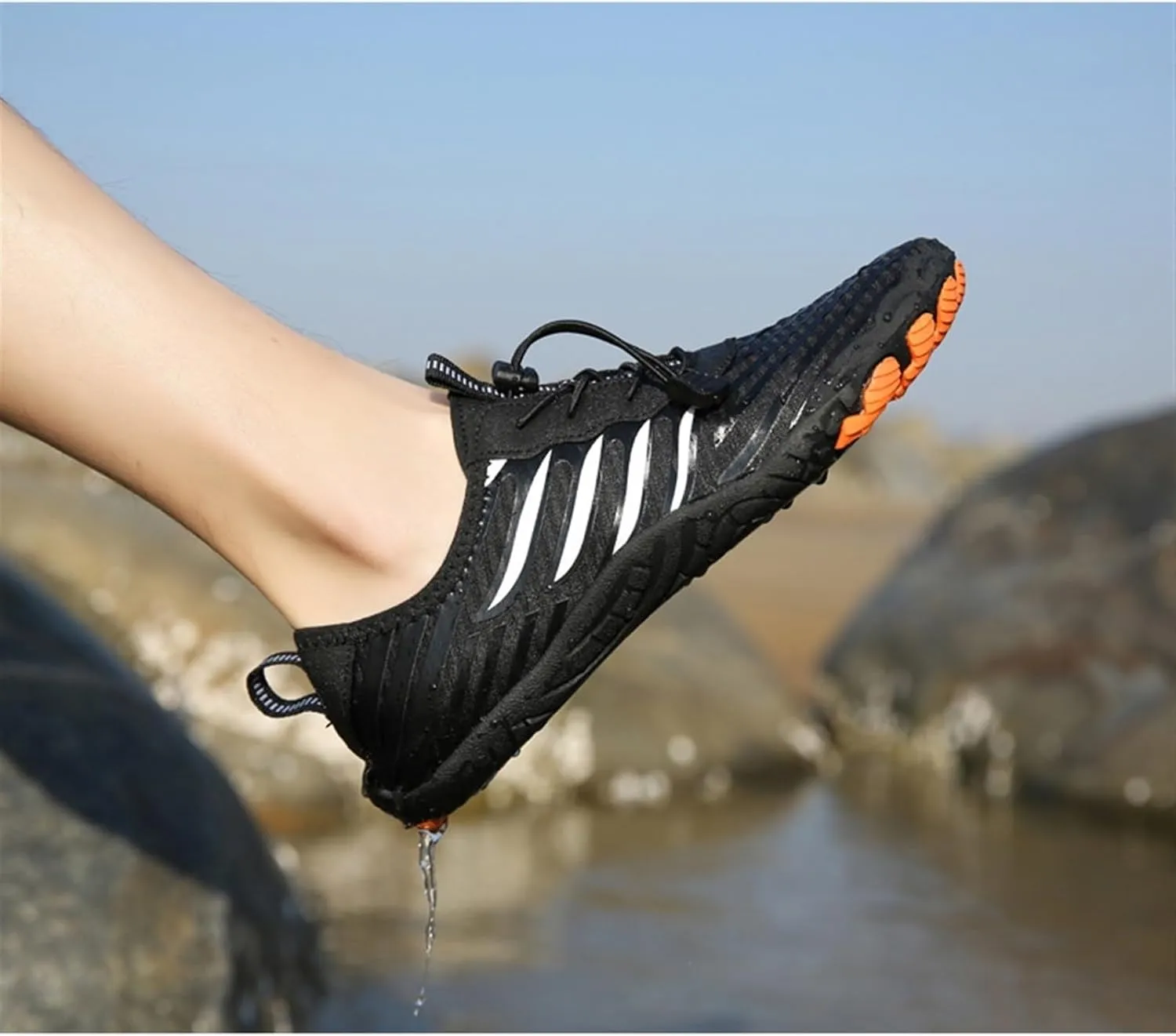 TOSOFT Beach Water Shoes For Women Men Wide Toe Anti Slip Barefoot Aqua Sneakers Hiking Trail Running Octopus Sandals Shoes