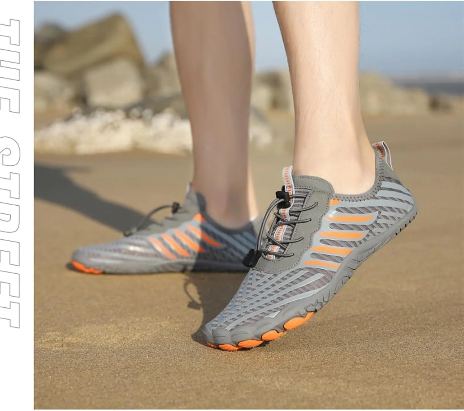 TOSOFT Beach Water Shoes For Women Men Wide Toe Anti Slip Barefoot Aqua Sneakers Hiking Trail Running Octopus Sandals Shoes