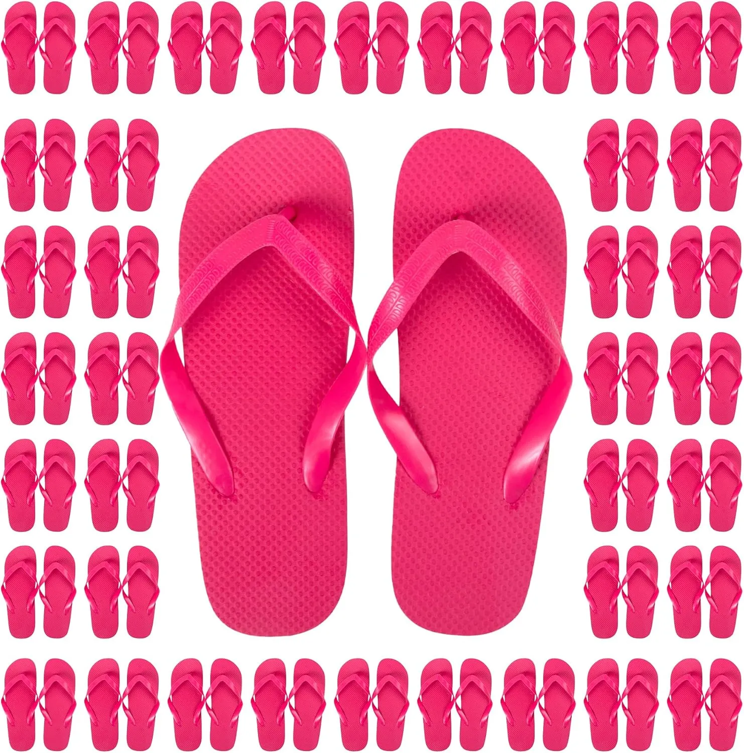 Trail maker 50 Pairs Bulk Flip Flops for Women Wedding Guests, Bnb Guests, Hotels, Pedicure Parties, and Charity Donation