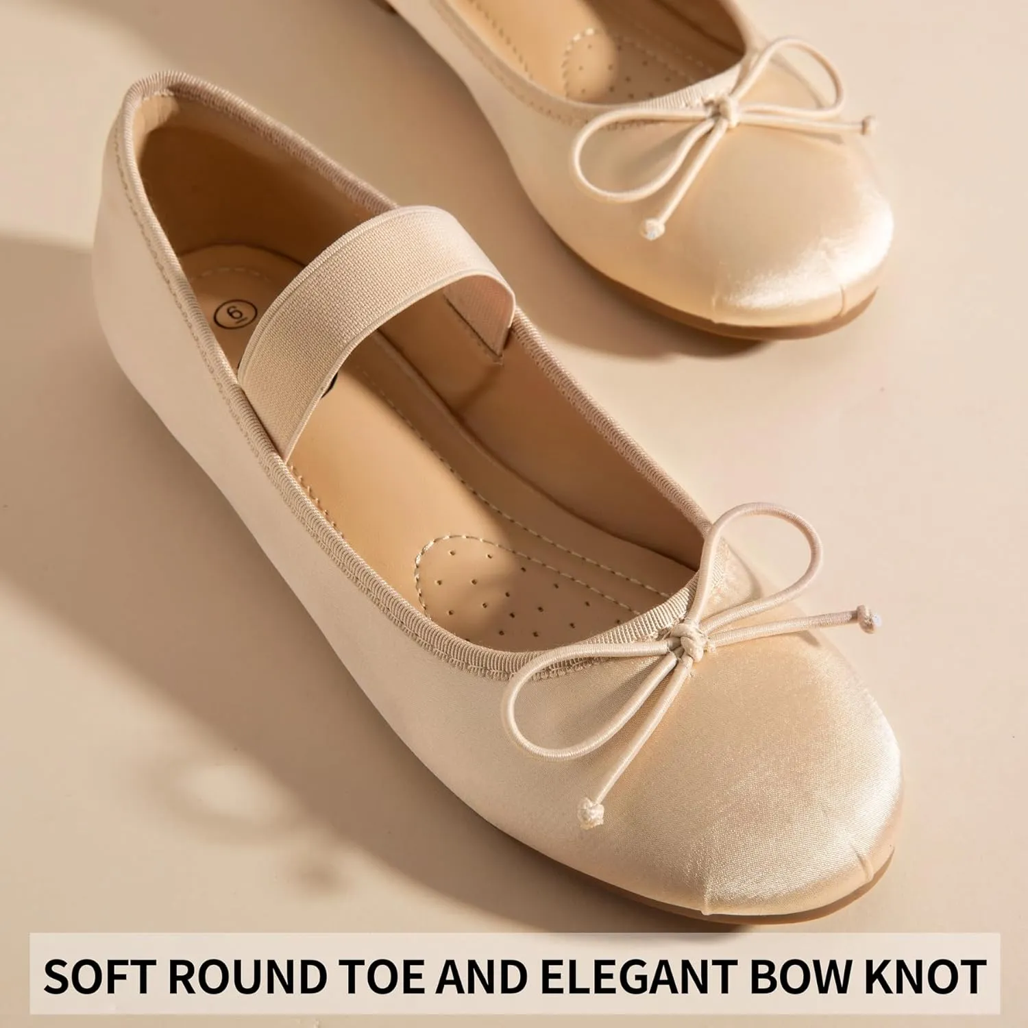 Trary Ballet Flats for Women, Mary Jane Shoes Women, Women's Flats, Round Toe Flats Shoes Women, Comfortable Flats Shoes for Women, Cute Bowknot Dress Shoes, Elastic Straps Mary Janes for Women