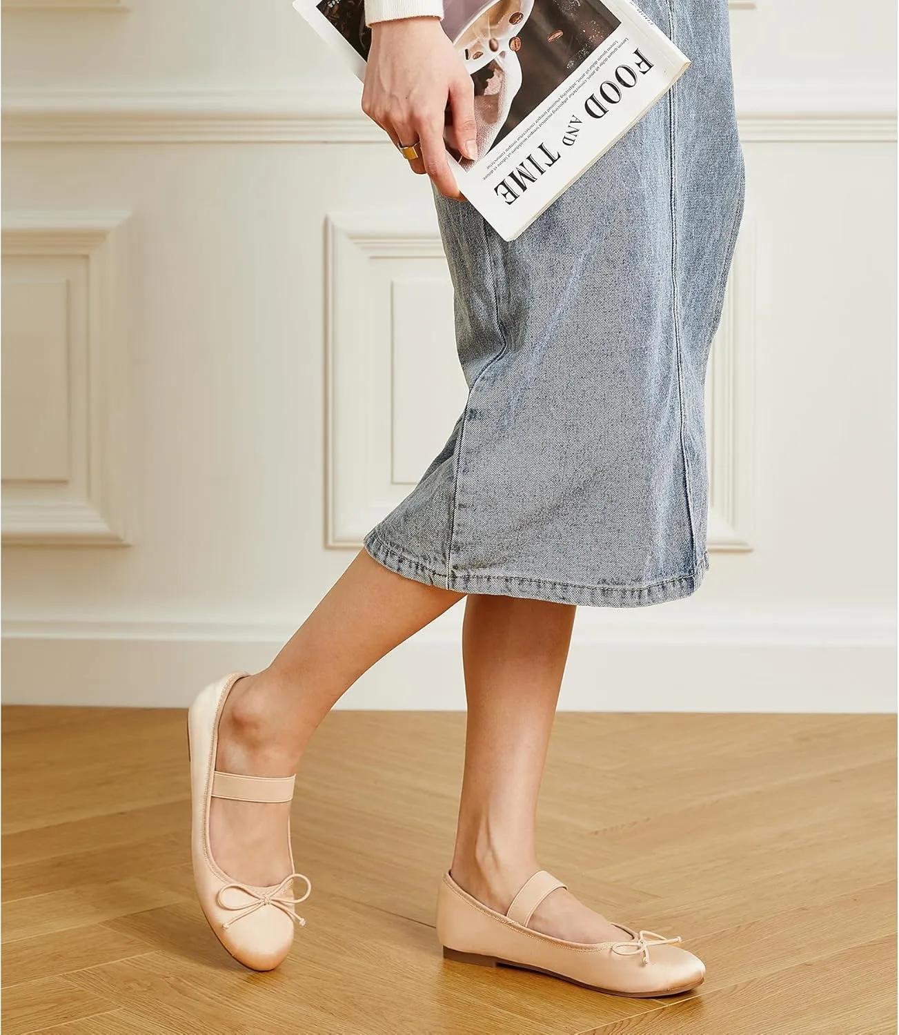 Trary Ballet Flats for Women, Mary Jane Shoes Women, Women's Flats, Round Toe Flats Shoes Women, Comfortable Flats Shoes for Women, Cute Bowknot Dress Shoes, Elastic Straps Mary Janes for Women