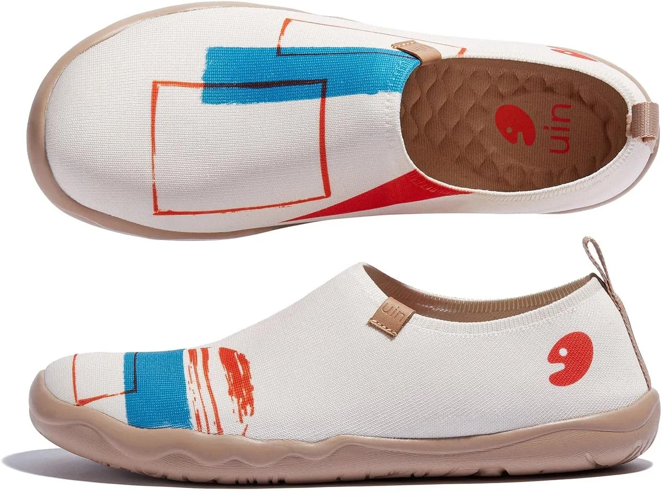 UIN Men's Loafers Painted Travel Shoes Slip On Walking Casual Lightweight Comfort Fashion Sneaker ToledoⅠColor & Geometry