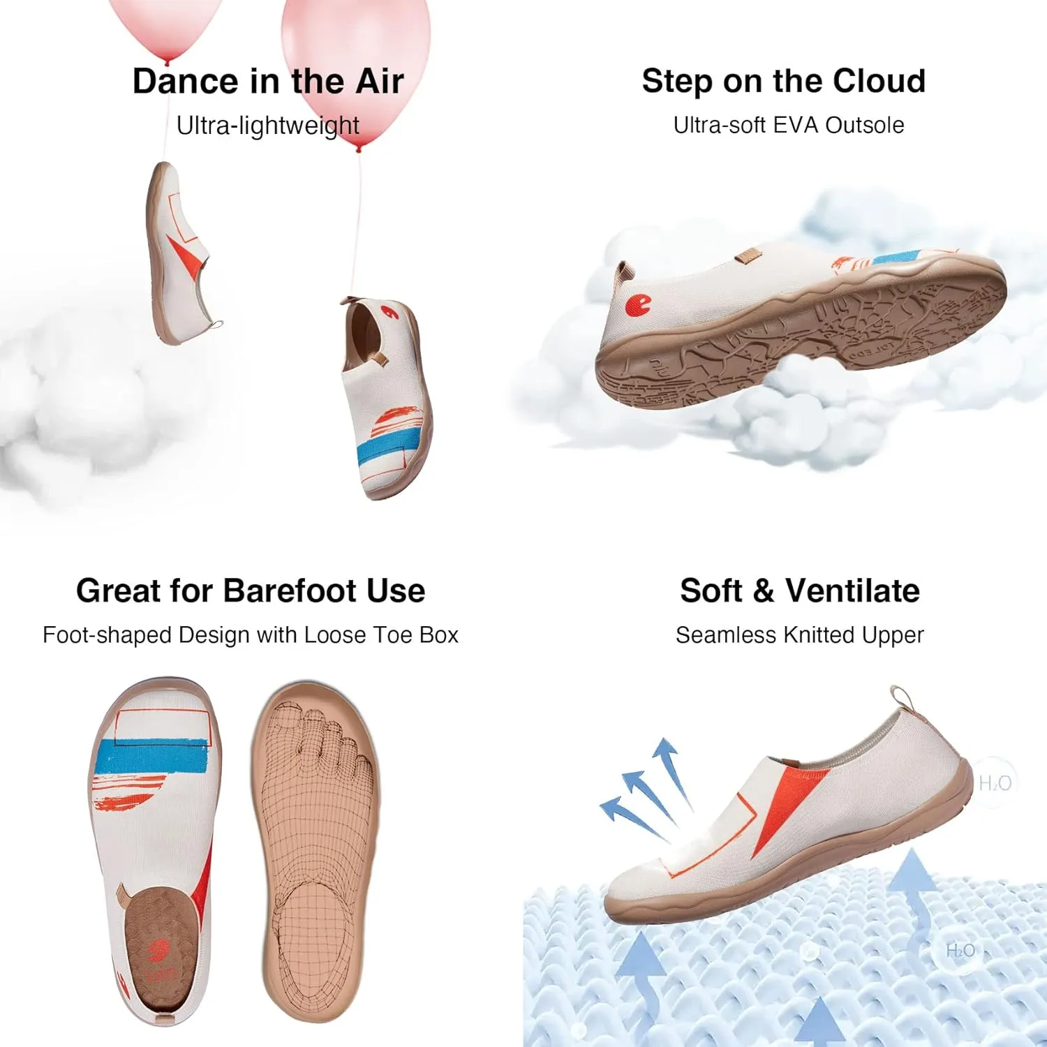UIN Men's Loafers Painted Travel Shoes Slip On Walking Casual Lightweight Comfort Fashion Sneaker ToledoⅠColor & Geometry