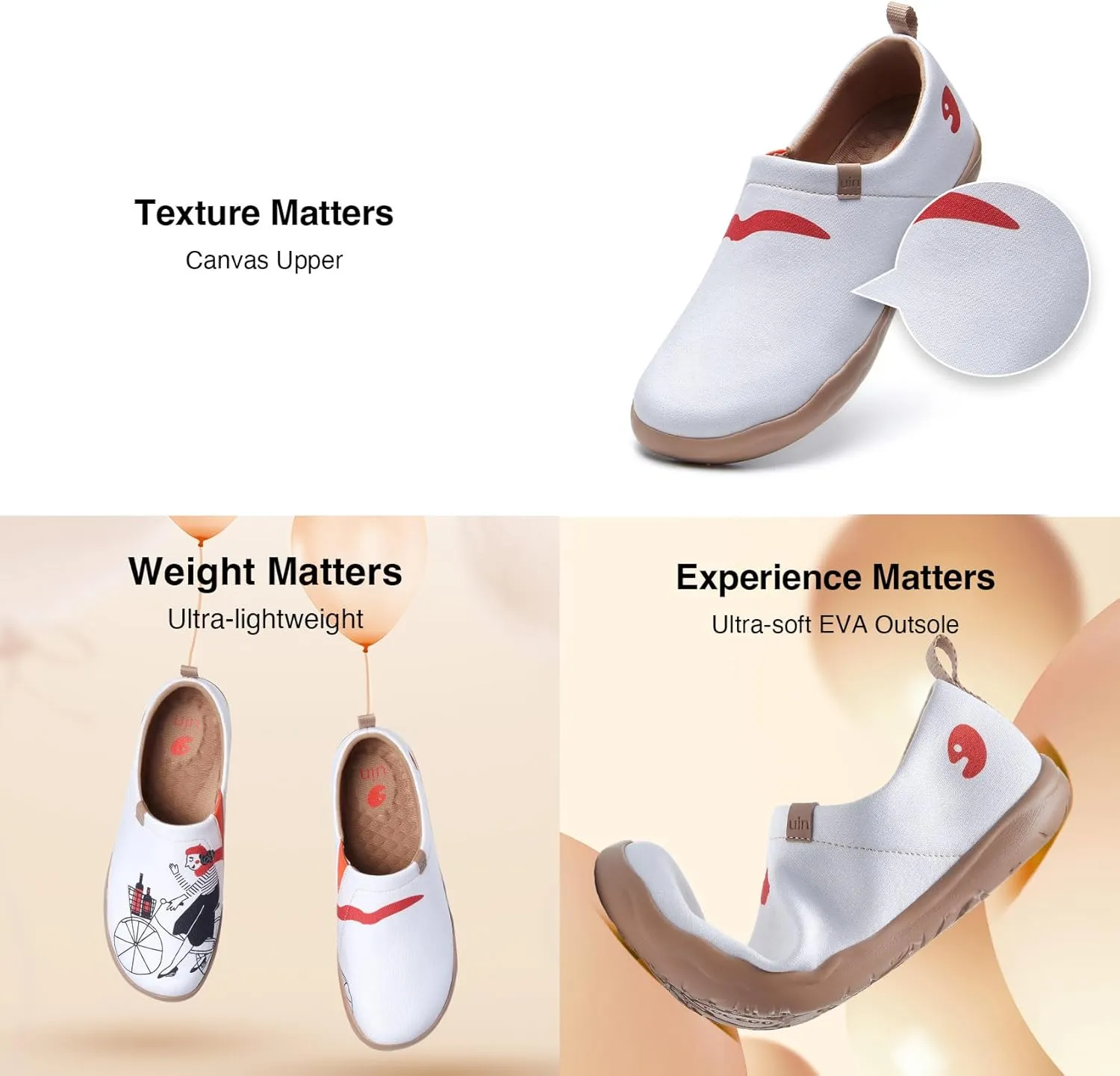 UIN Women's Art Painted Travel Shoes Slip On Loafers Comfort Lightweight Sneakers Toledo Ⅰ Destination