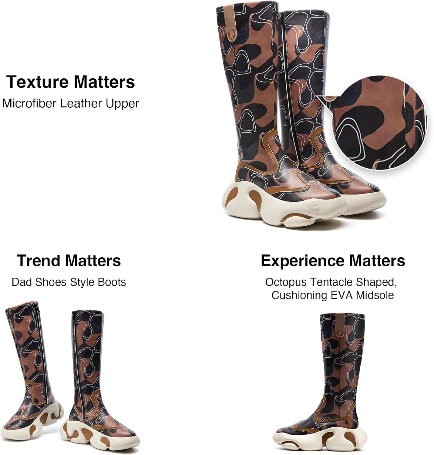 UIN Women's Boots Platform Chunky Fashion Walking Shoes Zarautz