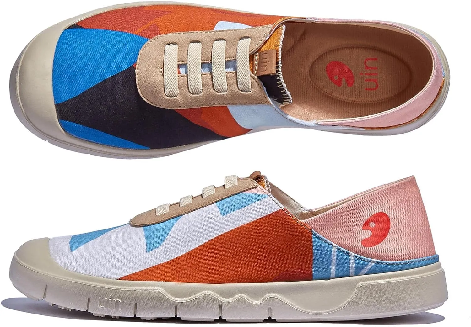 UIN Women's Fashion Sneakers Lightweight Walking Casual Slip Ons Loafers Comfortable Art Painted Travel Shoes Cadiz
