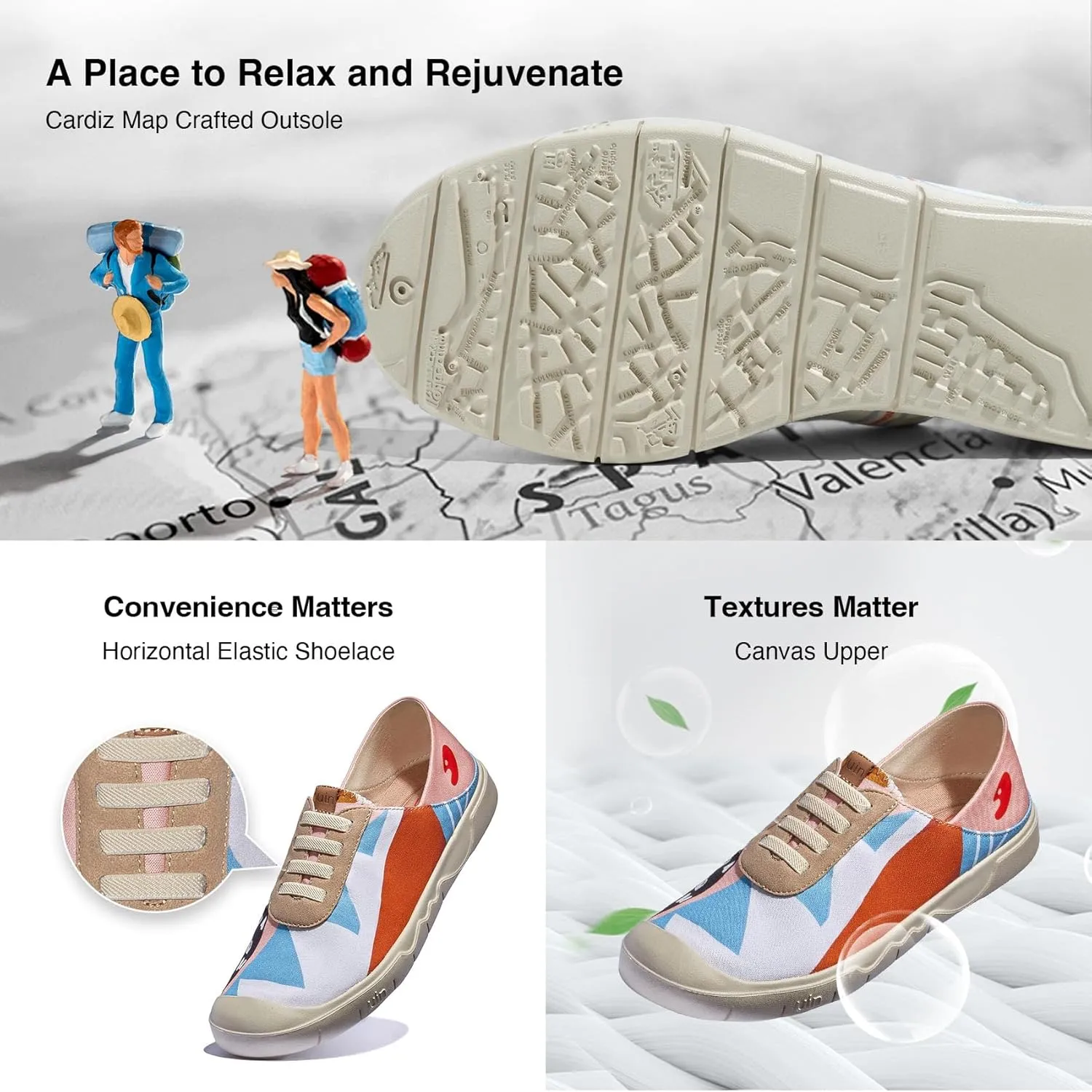 UIN Women's Fashion Sneakers Lightweight Walking Casual Slip Ons Loafers Comfortable Art Painted Travel Shoes Cadiz